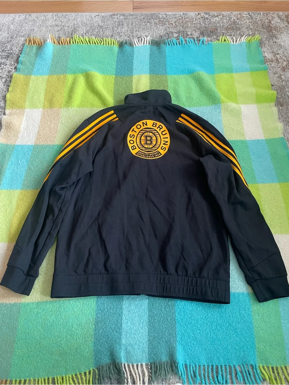 Adidas Boston Bruins Full-Zip Track Jacket Black Yellow Men’s